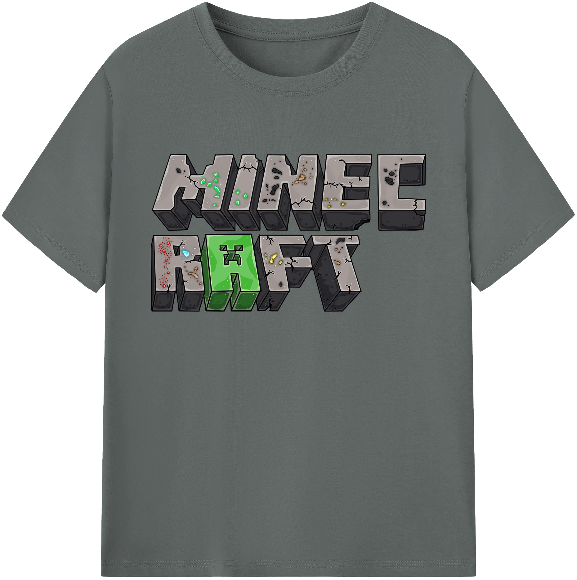 （画像用） マインクラフト ブロックの世界 Minecraft MC Block world 綿100％ メンズ半袖Tシャツ｜肌触りやわらか＆通気性